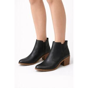 Sugar Comet Black Ankle Boots Womens Size 8M Block Heel Booties